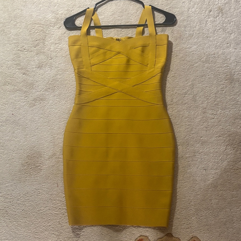 Sexy Gold Yellow Bandage Dress